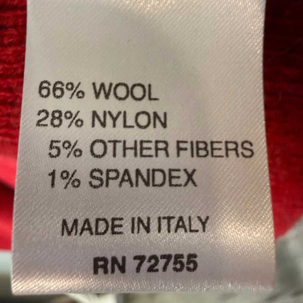 AIDA Italy Wool Colorblock cardigan‎ Jacket – Gray & Red – Size Large Sweater